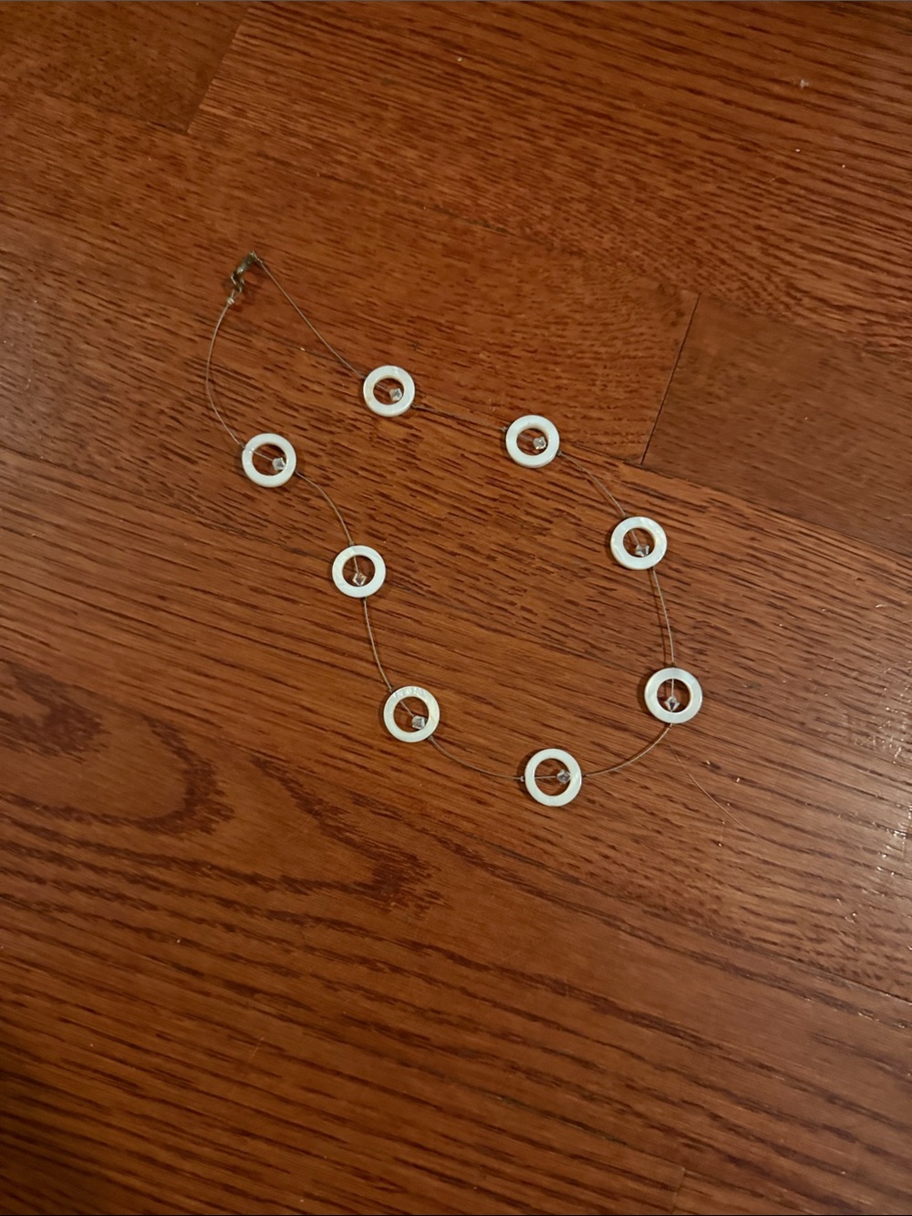 Delicate White Circle Pendant Necklace